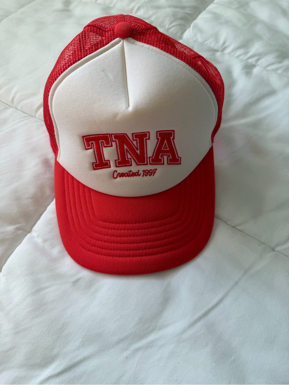 TNA Red and White Mesh Trucker Hat